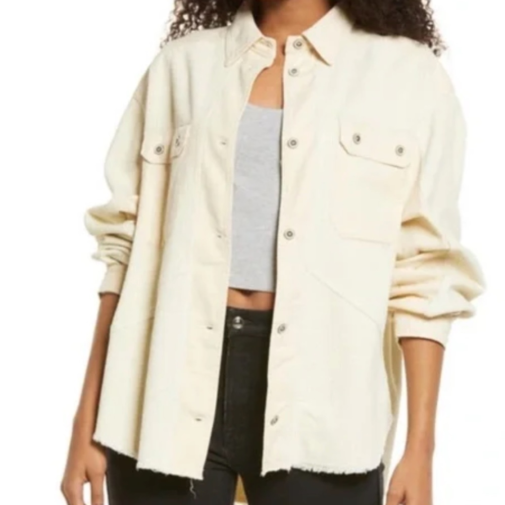 Thread & Supply Frayed Corduroy Shirt Jacket